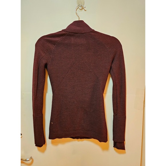 Lululemon 100% Merino Wool Full Zip Burgundy Jacket 2 - Picture 11 of 13